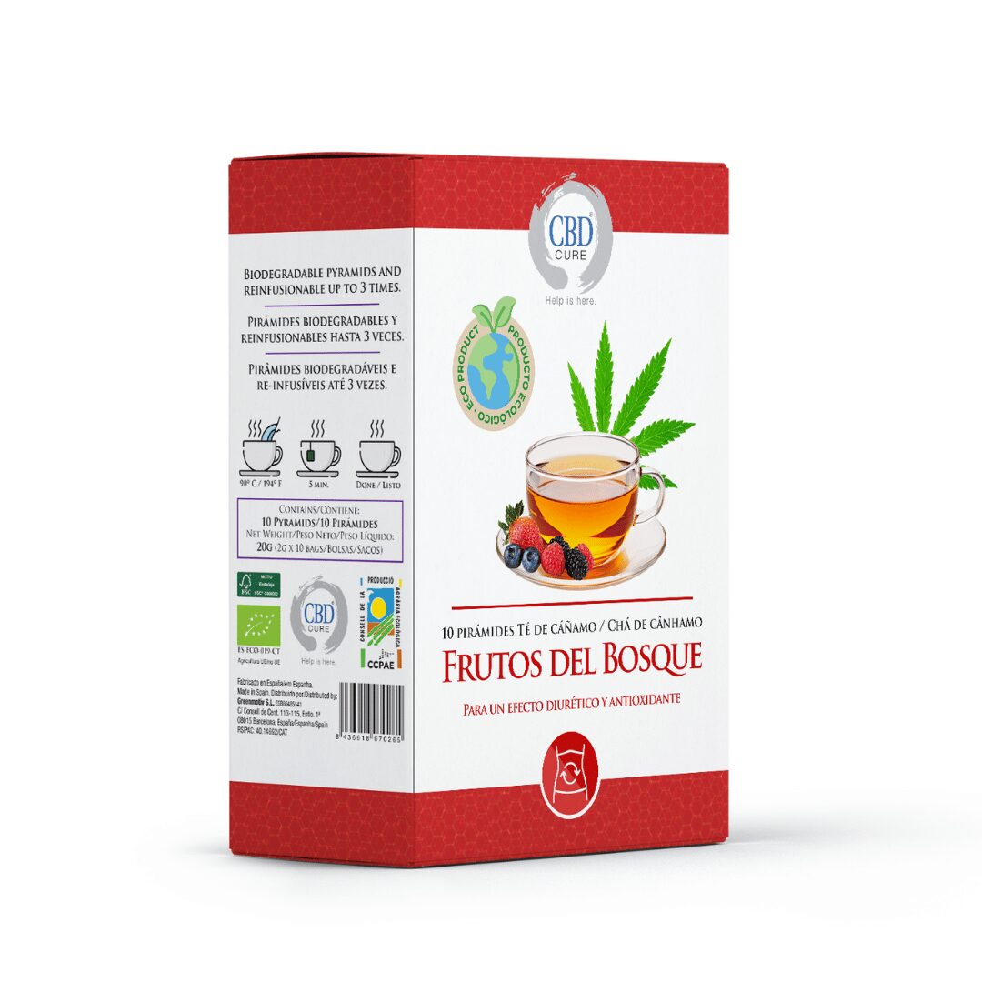Té de cáñamo con frutos del bosque