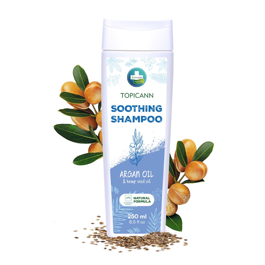 Shampoo con aceite de argán y aceite de semillas de cáñamo